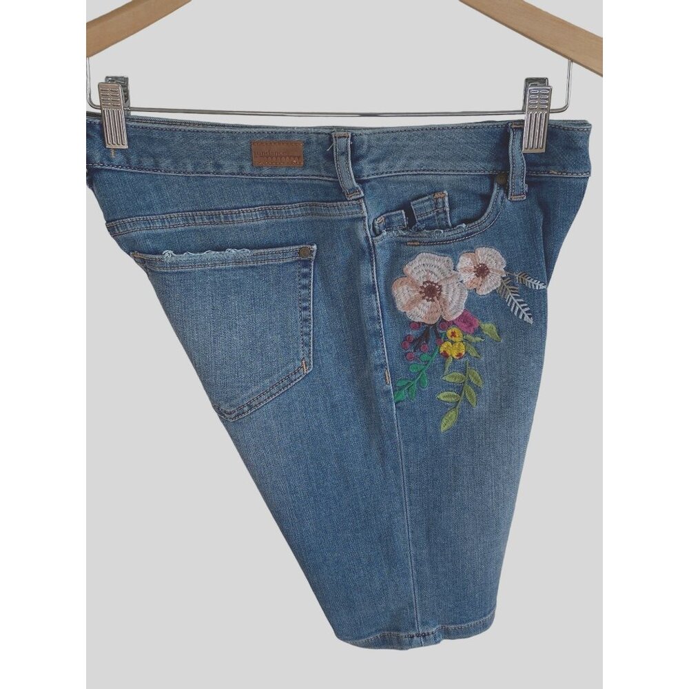Sundance Shorts 27 Embroidered Denim Bermuda Western Rockabilly Stretch Rare! HT - Picture 11 of 16